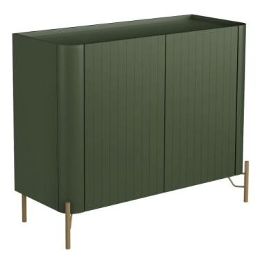 Imagem de Aparador Buffet Sala de Jantar 2 Portas Brise Pés Industrial Dourado N