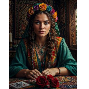 Imagem de Adesivo Vinil Impermeável Cigana Realista 9,5x7 cm