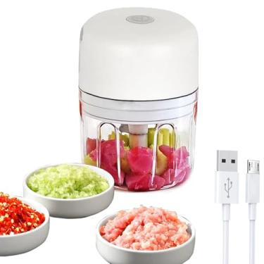 Imagem de 250 ml carregamento USB sem fio elétrico purer alho, pimenta, gengibre, cebola, picador de acompanhamento, assistente de cozinha completo