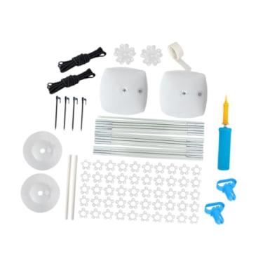 Imagem de Fenteer Kit de suporte para arco de balão, estrutura ajustável para arco de balão, suporte para plantas, estável com base de água para suprimentos de festa de, Base Redonda Branca