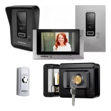 Imagem de Kit Videoporteiro WiFi Allo wT7 Fechadura Elétrica FX 1500 e Acesso RF