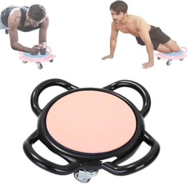 Imagem de CTREVL Roda de exercícios para abdominais com rotação de 360°, prancha de exercícios para abdominais para homens e mulheres(Preto)