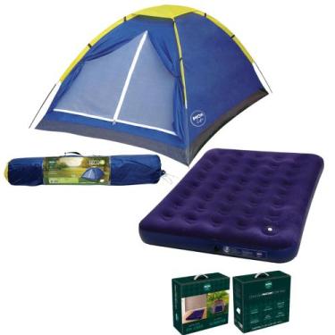 Imagem de Kit Camping MOR Completo: Barraca Iglu 4 Pessoas com Colchão Casal Inf