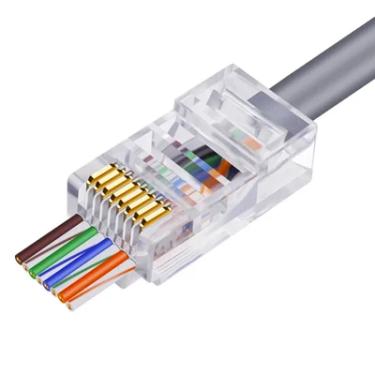 Imagem de Conector Rj45 Macho Cat6 / Cat5e Cabo Rede Ez Vazado 100un