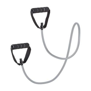 Imagem de Extensor Elástico Toning Tube Com Alça Fitness Cinza/Preto Atrio - ES223 ES223