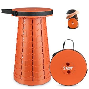 Imagem de ZTMT Banqueta dobrável, banco colorido, portátil, dobrável, capacidade máxima de carga, 180 kg, bancos retráteis telescópicos dobráveis para adultos, acampamento, caminhadas, viagens, churrasco