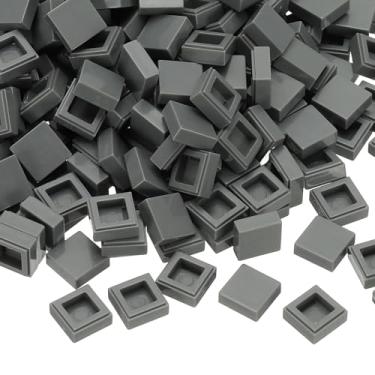 Imagem de PATIKIL 333 Pcs Flat Blocks Bulk, 1x1 Square Dark Gray Classic Tiles Smooth Surface Mini Building Blocks Accessories Compatible Bricks Kits for Building Floor Walls Mosaic Pixel Arts