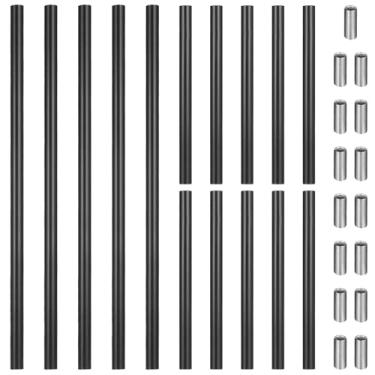 Imagem de 15 hastes de extensão roscadas M10, conectores de 11,8 e 5,9 polegadas para luz pendente, iluminação de ilha, lustres, hastes e hastes de luminárias