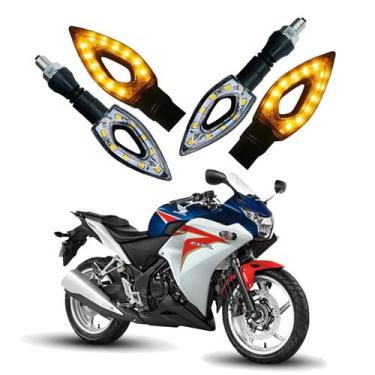 Imagem de Kit 4 Setas Esportivas de Led P01 Modelo Flecha vazado para Moto Honda