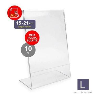 Imagem de Display Expositor Em L Tamanho A4 Ps Cristal 10 Unid