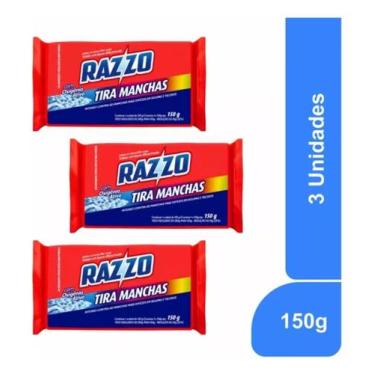 Imagem de Sabão Barra Razzo Tira Manchas Kit 3 Unidades Envio Imediato