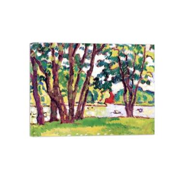 Imagem de Impressão em tela de paisagem, pintura famosa, imagem de parede - floresta 3 pôsteres para decoração de sala de estar pronto para pendurar tela embrulhada 60x80cm24x31in