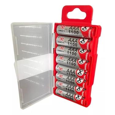 Imagem de Pilhas Recarregáveis AAA 1100mAh, Kit com 8 Unidades e Case