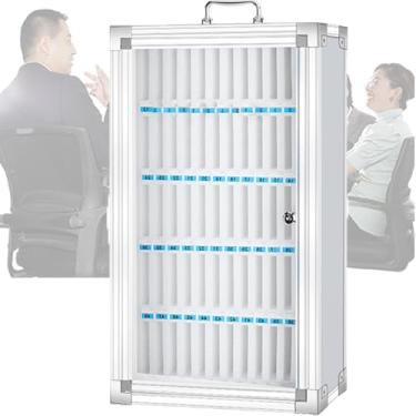 Imagem de Armário de armazenamento de celular de parede, cofre de celular de parede com trava, compartimento de algodão perolado, alça de metal, estrutura de liga de alumínio