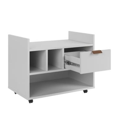 Imagem de Armário Banheiro com Rodinhas e Organizador (Branco)