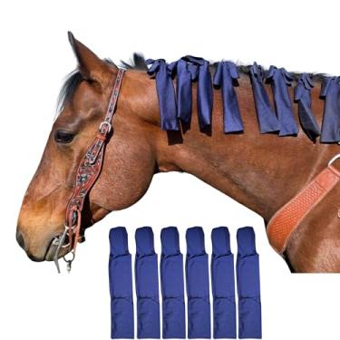 Imagem de Sacos de crina de cavalo Ranch Hand - Protege a juba do vento, sol e lama - Previne emaranhados, fricção e quebra - Feito com Lycra e Nylon - Fácil de usar e lavável - Conjunto de 6 (azul escuro)