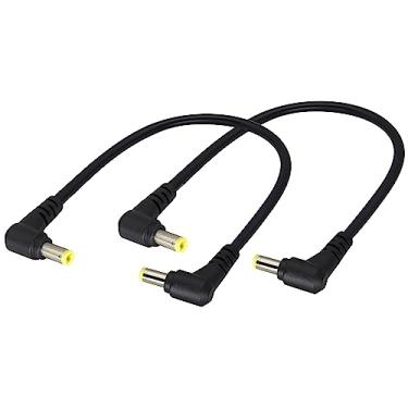 Imagem de HCFeng Cabo de alimentação de diapasão 18AWG DC5525 CC 5,5 mm x 2,5 mm, cabo adaptador macho para macho 90 graus para monitores, câmera de segurança CCTV, fita de LED, roteador DVR etc. (0,28 m/11