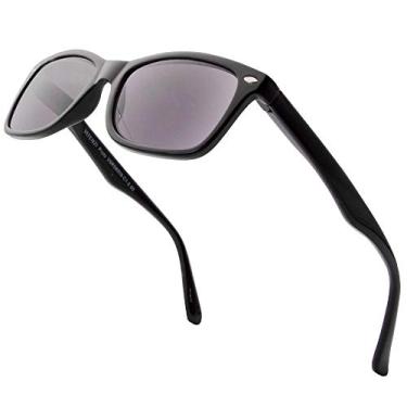 Imagem de VITENZI Óculos de sol com leitores para homens e mulheres Óculos de sol com óculos de leitura retrô com leitores completos - Prato em preto 2,75