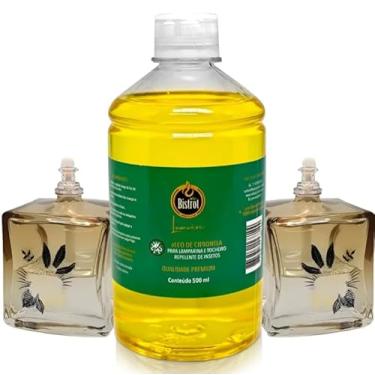 Imagem de Kit 2 Lamparina 4 Estações + 500 Ml Fluido Citronela