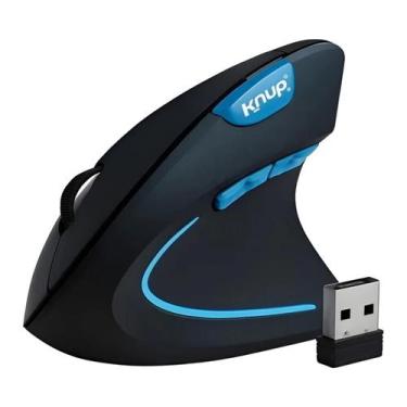 Imagem de Mouse Knup Kp-mu025 Preto Ergonômico Sem Fio Macio 10 Metros - M Futur