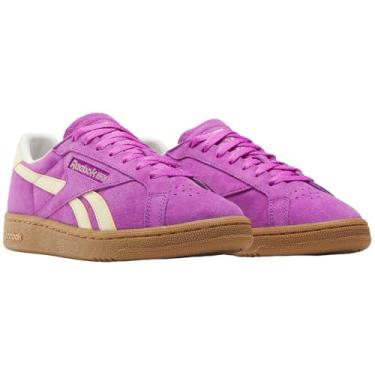 Imagem de Reebok Tênis feminino Club C Grounds Uk, Purplerave Bleachedyellow Chalk, 37 BR