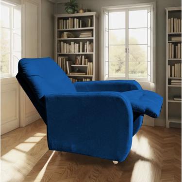 Imagem de Poltrona Para Extensão De Cílios Reclinável Suede Imperio Moderno Marinho
