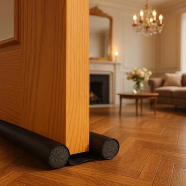 Imagem de Protetor Veda Porta Rolinho Ajustável – Proteção Eficaz Contra Insetos, Luz e Poeira - Preto (90CM)