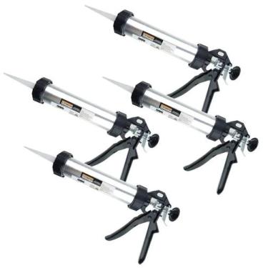 Imagem de Kit 4 Aplicador de Silicone Tubular Fechado 9" 230mm com Bico Plástico