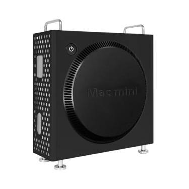 Imagem de Suporte de alumínio para Mac mini M4/M4 Pro (2024) - Suporte vertical premium | Suporte seguro | Refrigeração aprimorada | Design de mesa com economia de espaço (preto)