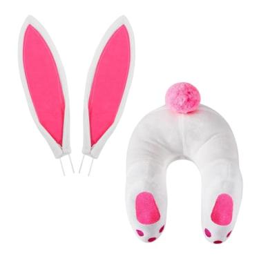 Imagem de Esquirla Kit de guirlanda de coelhinho da páscoa pendurado bonitinho de boas- guirlanda de para porta da frente, Cor de rosa