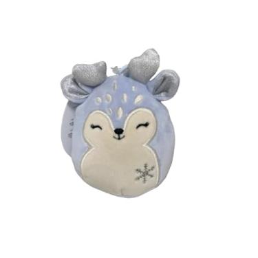 Imagem de Squishmallows Pelúcia oficial da KellyToy Christmas 2023 com clipe de 8,9 cm (rena Farryn Fawn)