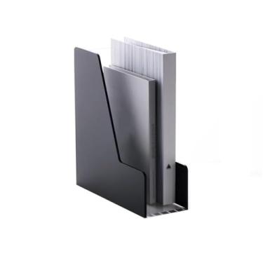 Imagem de Organizador de arquivos de mesa Porta-arquivos de revistas, organizador compacto para documentos em papel(Preto)