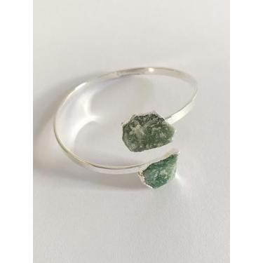 Imagem de Bracelete Duo Quartzo Verde Pedra Natural Para Saúde e Abundância - At