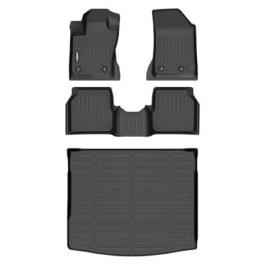 Imagem de GINOWY - Tapetes de chão e forro de carga para Jeep Compass 2017-2025 - Tapetes de carro TPE para todos os climas, forros de borracha, acessórios de porta-malas de carga para Jeep Compass