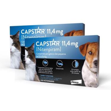 Imagem de Kit 6 Capstar 11,4mg Gatos E Cães De 1,0 A 11,4kg 1 comp - ELANCO