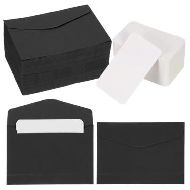 Imagem de PATIKIL Conjunto de 200 mini envelopes com cartões em branco, 11,4 x 8 cm, cartões de notas e envelopes em branco para presente de casamento, convite de formatura, feriado, dia de Ação de Graças