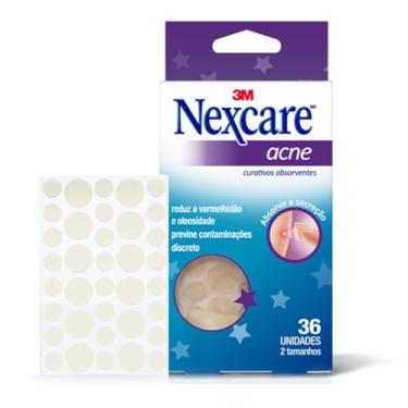 Imagem de Nexcare, 3M, Adesivo para Acne e Espinha, Transparente com gel hidrocolóide, 36 Unidades