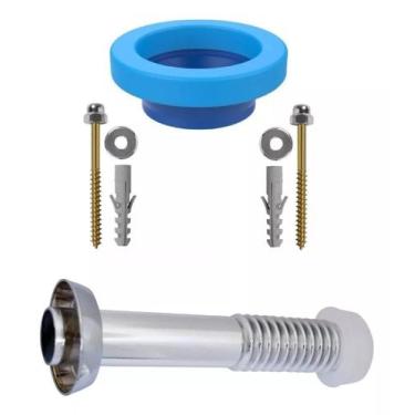 Imagem de Kit Instalação Vaso Tubo Ligação Cromada + Anel + Parafusos - Astra/Bl
