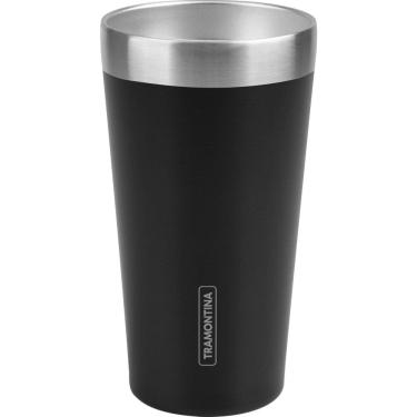 Imagem de Copo Térmico Tramontina Aço Inox S/ Tampa Exata 420Ml Preto