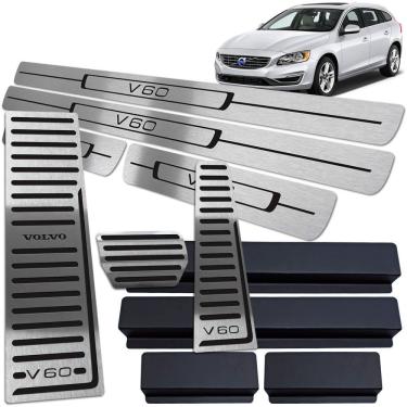 Imagem de Pedaleira Soleira Descanso Volvo V60 2012 A 2018  Inox Preto