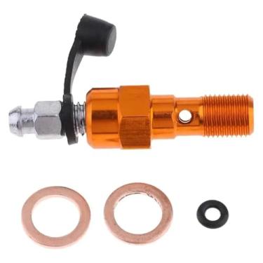 Imagem de BYYINGSUS Parafusos e arruelas de banjo de motocicleta para cilindro mestre de pinça de freio M10 X1,25/M10 X 1,0 mm durável (laranja 1,0 mm)