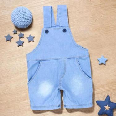 Imagem de Jardineira Jeans Bebê - Conforto e Estilo para Dias Quentes - Era Uma 