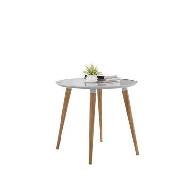 Imagem de Mesa Veneza Redonda 900 com Tampo Vidro Branco - Casa D