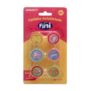 Imagem de Kit Carimbo Autotintado Decorado Fini Com 6 Unidades Leo&Leo