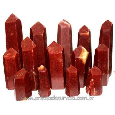 Imagem de 10 kg de Pontas de Quartzo Vermelho Lapidado para Atacado - Cristaisde