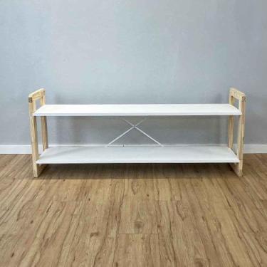 Imagem de Rack de TV de Madeira Pinus Linea Branco e Natural - ArtFactory Design
