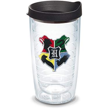 Imagem de Tervis Harry Potter – Os brasões da casa de Hogwarts feitos nos EUA copo térmico de parede dupla mantém as bebidas frias e quentes, 473 ml, clássico