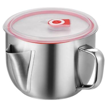 Imagem de predolo Tigela de macarrão ramen de aço inoxidável, pote de macarrão, recipiente para armazenamento de alimentos, fogão de indução, diretamente para, com Bico de Filtro