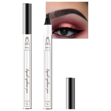 Imagem de BINGBRUSH Lápis De Sobrancelhas Da Brow Stylist - Kit De Caneta Para Sobrancelhas Micro 4 Pontas, Lift & Snatch, Com 3 Estênceis De Sobrancelhas, Longa Duração, À Prova D'Água, Pelos Naturais Para S