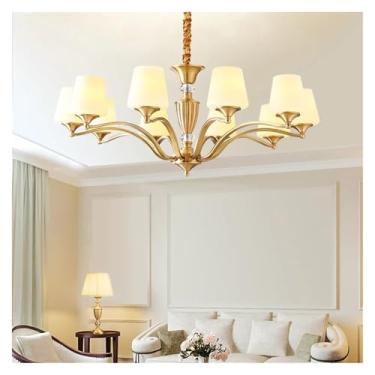 Imagem de Lustre de cobre para sala de estar, quarto, estudo, sala de jantar, cozinha, clássico, retrô, luxo, estilo, dourado, design, luminária, pendente